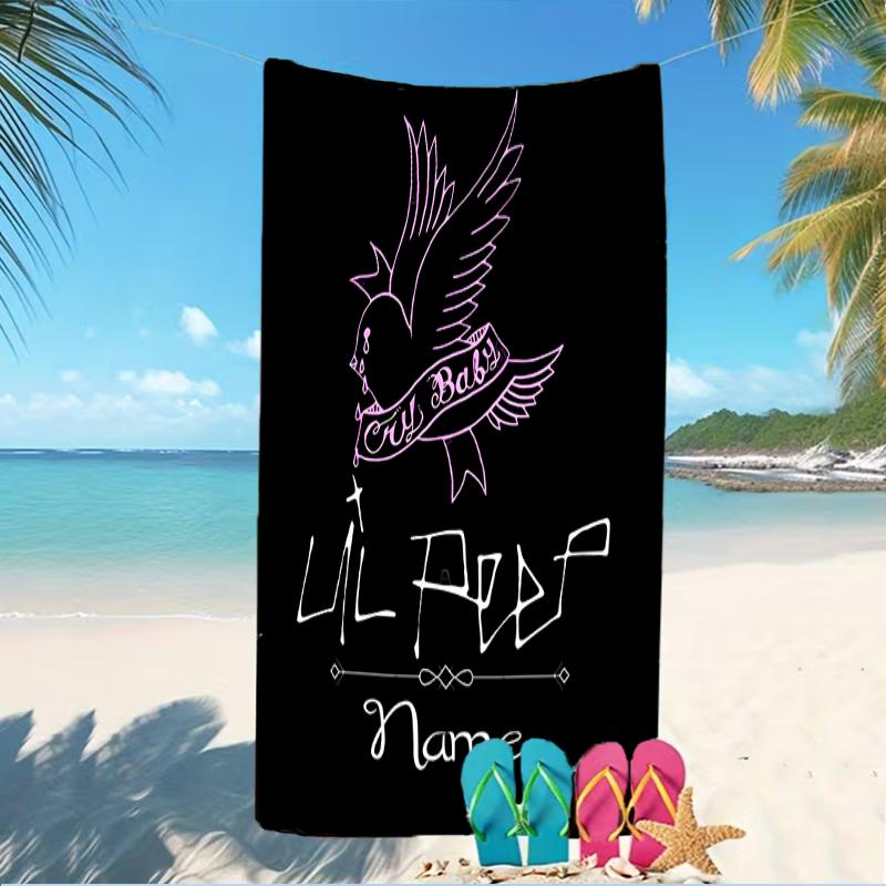 Customizable personalized beach towels Lil Peep themed designs.Suitable for the beach, yoga, sports;ideal as beach accessories