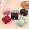 6.3*3.6*4.5cm Jewelry Storage Bag Travel Simple Leather Velvet Ring Necklace Earrings Storage Box Organizer Display Gift Box