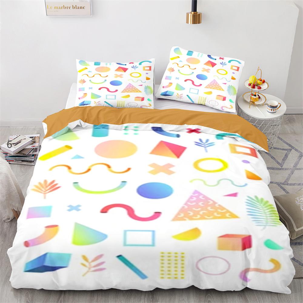 Geometry Graphics Duvet Cover Set King Queen Twin Size For Teens Adults Bedding Set Polyester Comforter Cover With Pillowcase