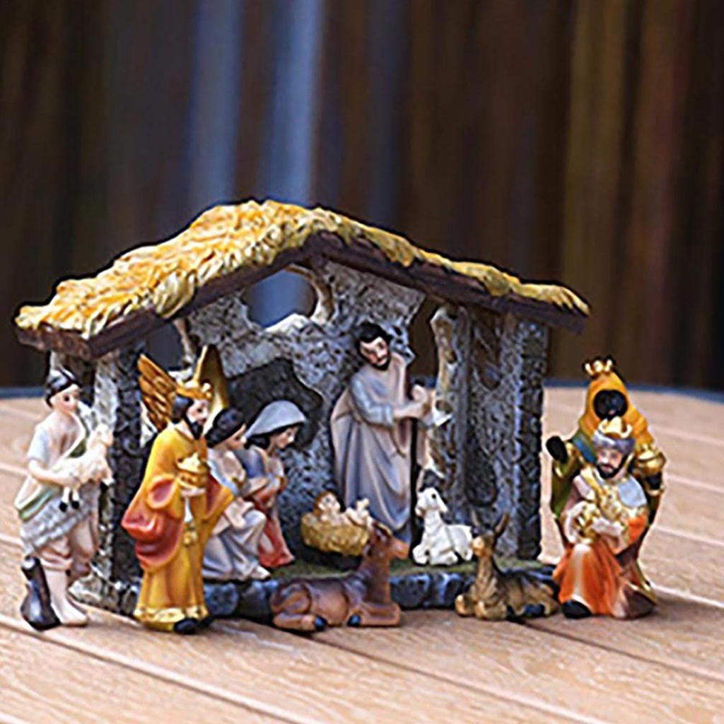 Weihnachtskrippe Krippenset Tischkrippenfigur Krippenfiguren Ornament Harz Krippenfiguren Festliche Krippenfigur