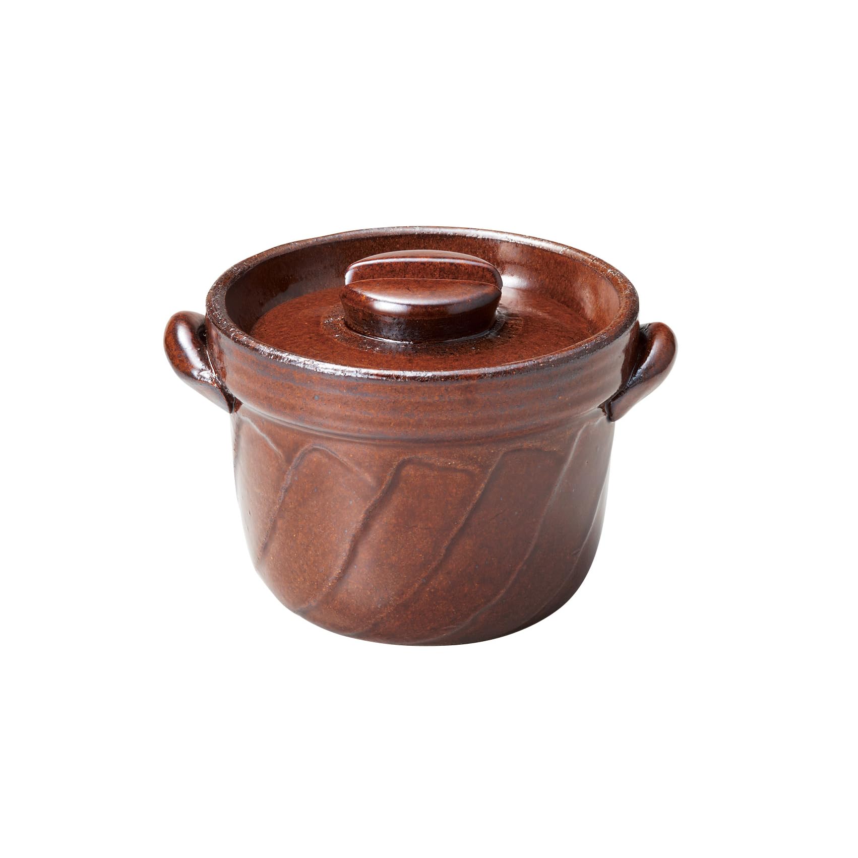 Рисоварка Банко-яки, объем 1 чашка, витой дизайн, карамельная глазурь, для приготовления рассыпчатого риса, подходит для прямого нагрева, сделано в Японии, 18815