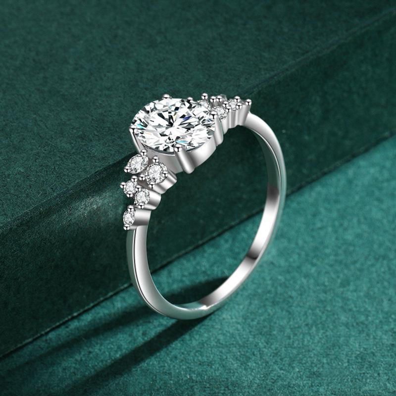Tancise Classic 925 Sterling Silver  Zircon Ring Ladies Jewelry Wedding Promise Party Gift