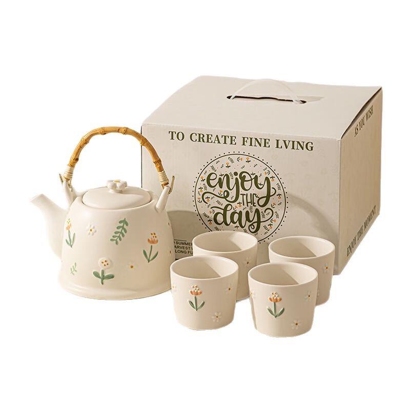 Retro Small Daisy Ceramic Tea Set