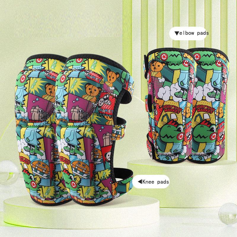 Kit de Genouillères et Coudières pour Enfants Anti-Collision Doux Danse Basketball Football Vélo Cyclisme Patinage à Roulettes Fitness Équipement de Protection Utilisation Pratique