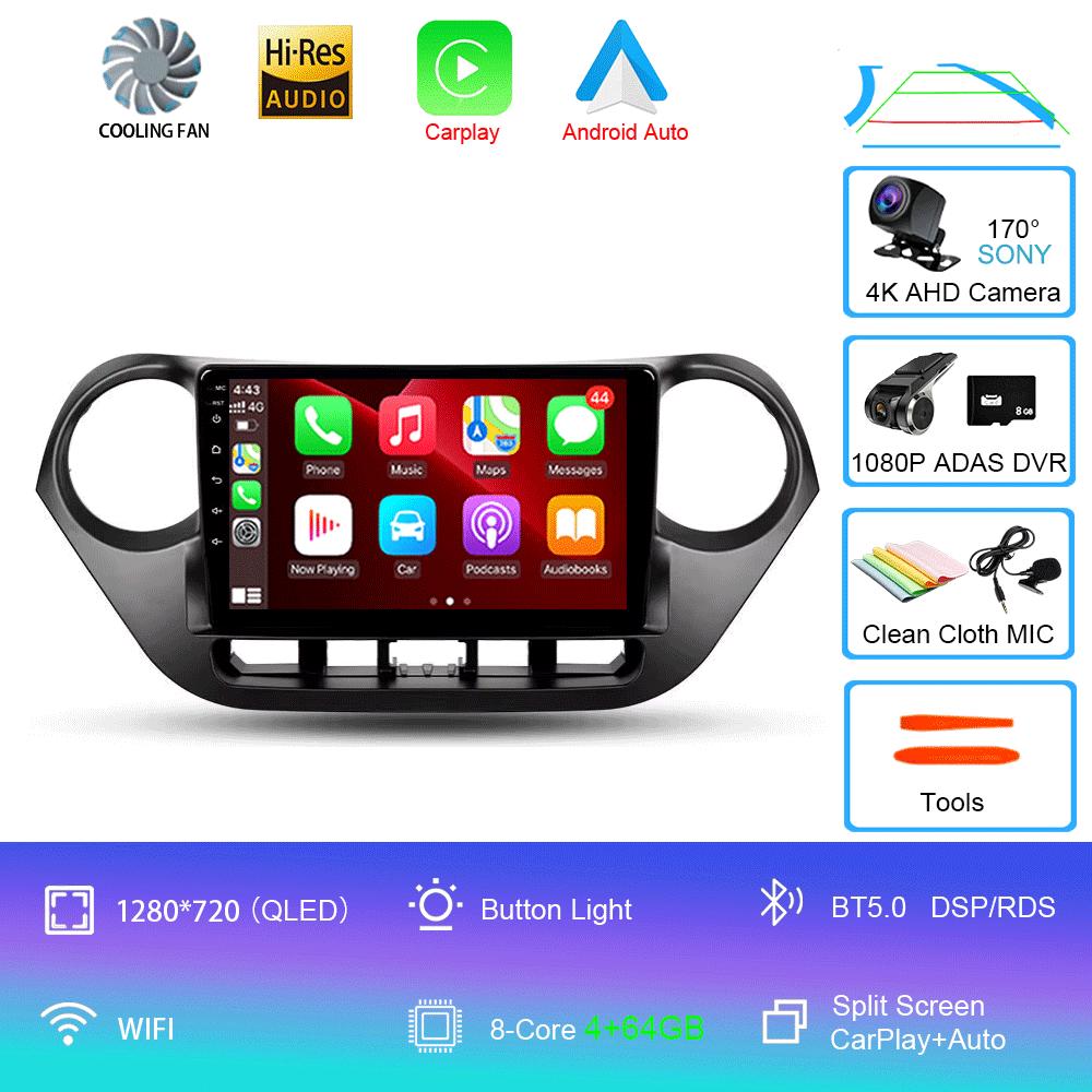 Car Radio Android 14 Carplay Auto Multimedia Player For Hyundai I10 2013 - 2018 Navigation Autoradio GPS Stereo 2din Head Unit