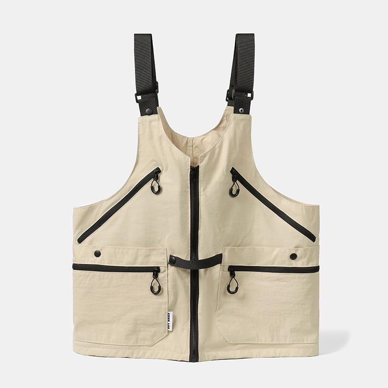 

Outdoor Hiking Camping Multi-purpose Tactical Wearable Backpack Man Woman Techwear Style Variable Vest Bag Single Shouler Bag бежевый