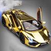Zmart scale Revuelto miniature model toy sports car alloy supercar with sound and opening Lamborghini Revuelto miniature car scale alloy model gold