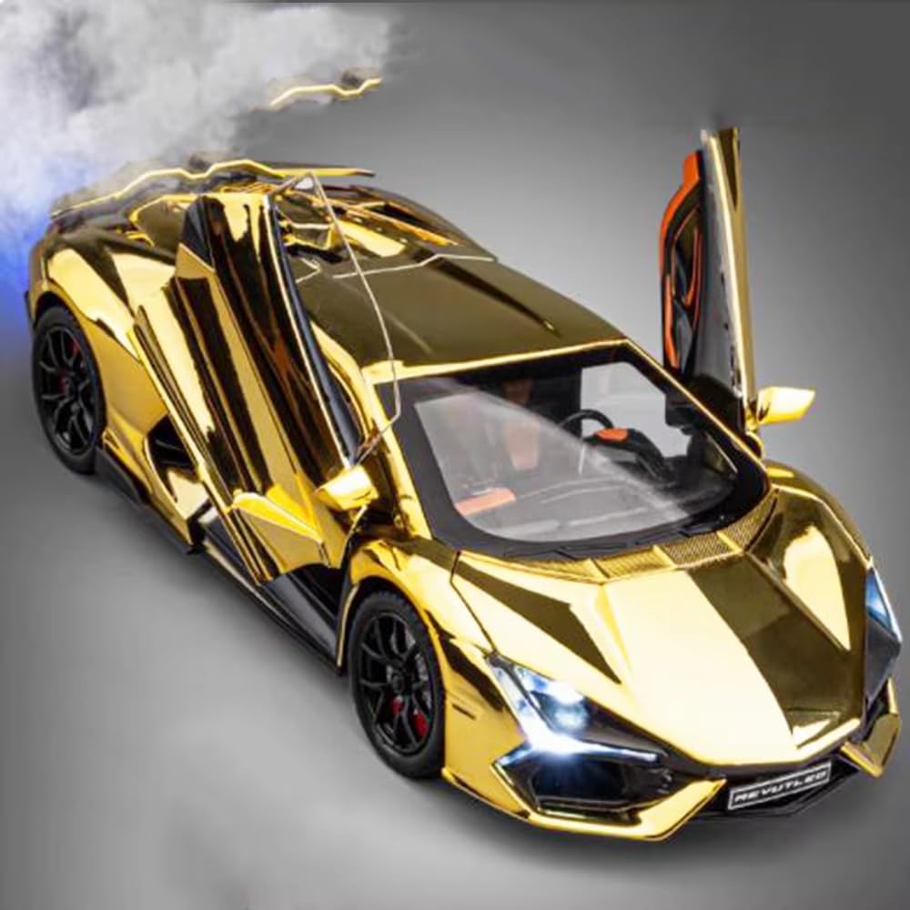 Zmart 1:Масштаб 24 Миниатюрная модель игрушечного спортивного автомобиля Revuelto, литая из сплава суперкар со звуком и светом, открывающиеся двери, миниатюрный c Lamborghini Revuelto