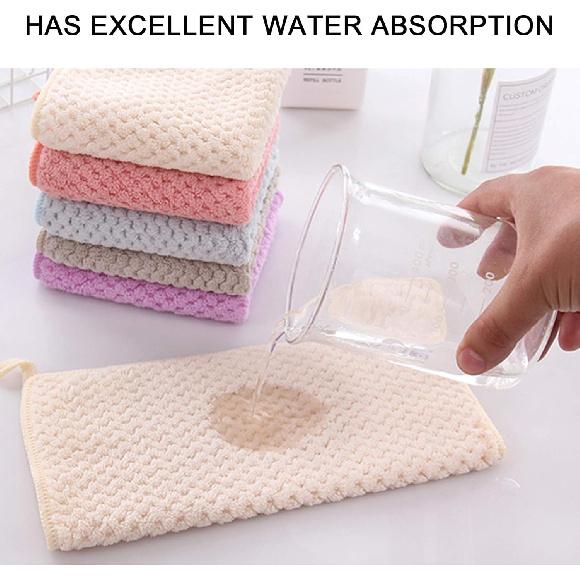 Small Towels with Hanging Loop, Hand Dry Towels for Kitchen & Bathroom, Super Absorbent, Soft, Machine Washable Towel Fast Drying, Set of 5