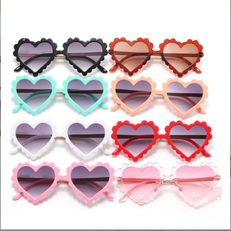 Children Heart Sun Shading Sunglasses Children Heart-Shaped Anti Ultraviolet Sunglasses Baby Love Glasses 6 Colors 0-8Years