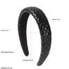 Autumn Winter Fabric Wide Edge Leather Trendy Cool Style Headband High-end Versatile Light Luxury Hair Accessories for Women