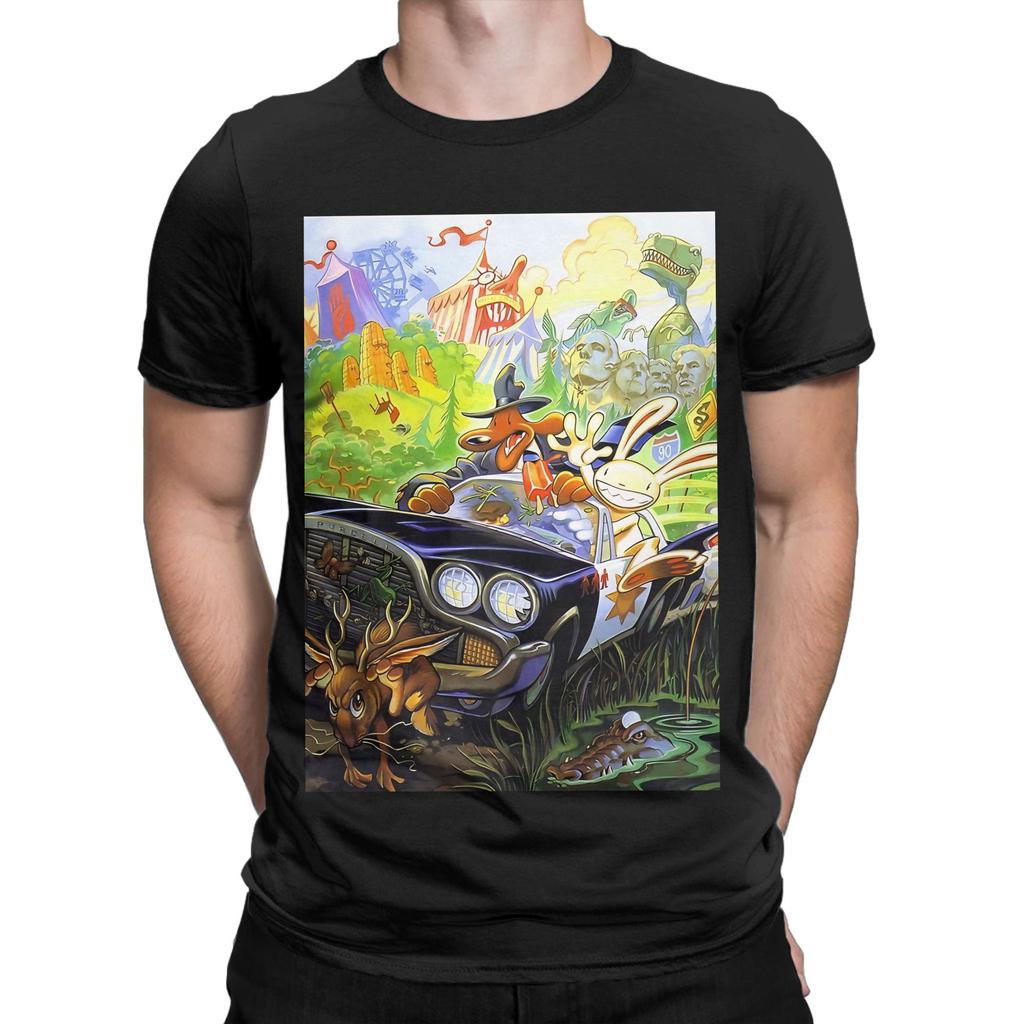 Sam And Max Hit the Road High Contrast Novelty 100% Cotton T-Shirt Sam And Max Hit the Road To