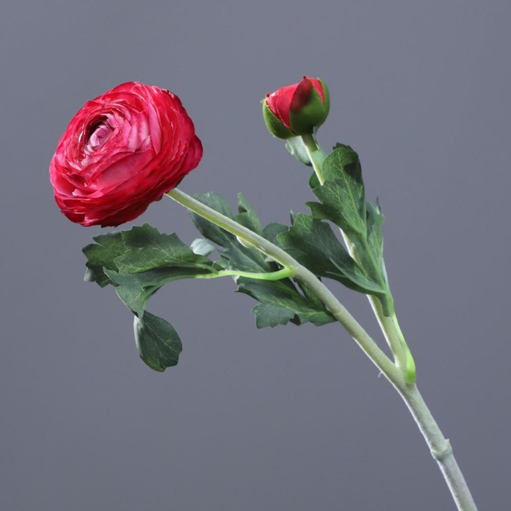 

Plastic Material Artificial Flower Faux Bloom 2 Head Design Silk Flower Stem Realistic Texture Silk Fabric Realistic Peony Bloom рожевий червоний колір