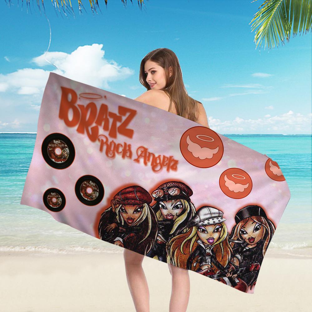 Lovely Doll Bratz Beach Towel Colorful Bath Towels For Girl Microfiber Quick Dry Custom Sand Free Beach Yoga Spa Gym Pool