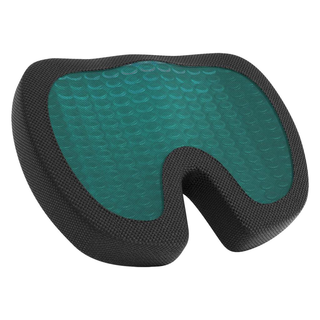 AmazonBasics Seat Cushion Lumbar Support Cool Gel Memory Foam Black 42 cm x cm x 7 cm x 32 cm x 10 cm Set of Rectangular & 37.9 cm/32.9 2,