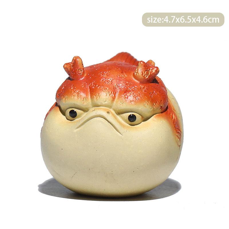 Chinese Yixing Purple Clay Tea Pet Handmade Animal Statue Ornaments Tea Figurine Crafts Home Zisha Tea Set Decor Accessories