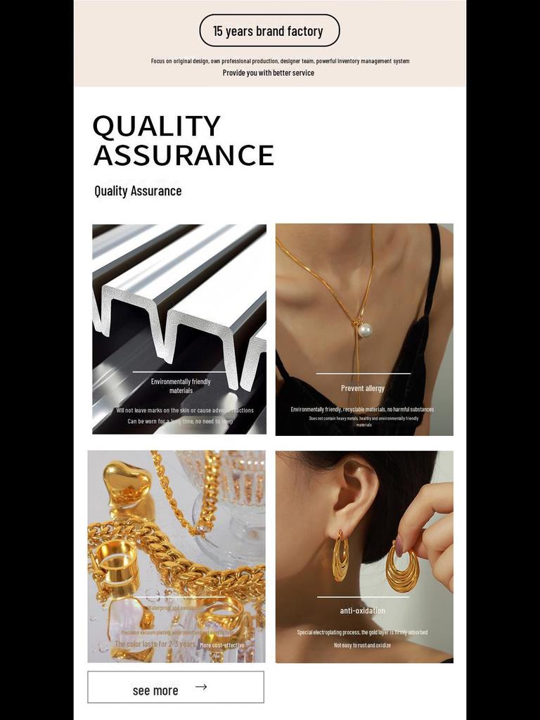 Damen Geometrische Ohrringe mit Fadenintarsien und Imitationsperlen, Titanstahl, 18K vergoldet, Schicke geflochtene Textur.