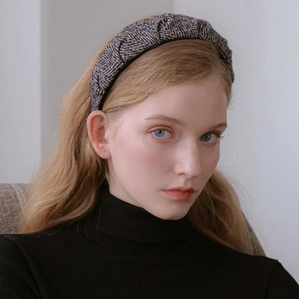 Wool Herringbone Hairband JP-22-210HB Navy