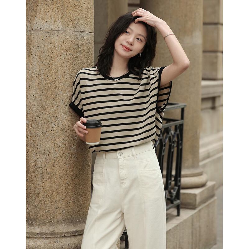 Women s Classic Striped Round Neck T-shirt S