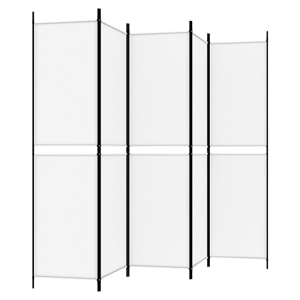 Vidaxl 5-Panel Room Divider, White, 250X200 Cm, Fabric
