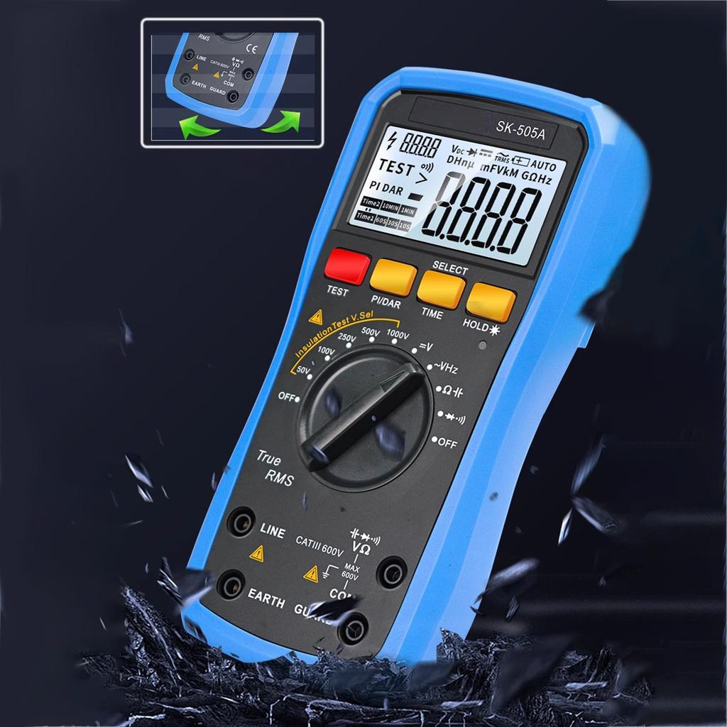 Insulation Resistance Tester 2000V Megohmmeter & Digital Multimeter ABS Resistor Meter for AC/DC Voltage Measurement