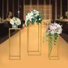 Wedding Flower Stand Square Wedding Flower Stand Set of 3 High Temperature Baking Paint Rustproof Durable for Wedding Decor