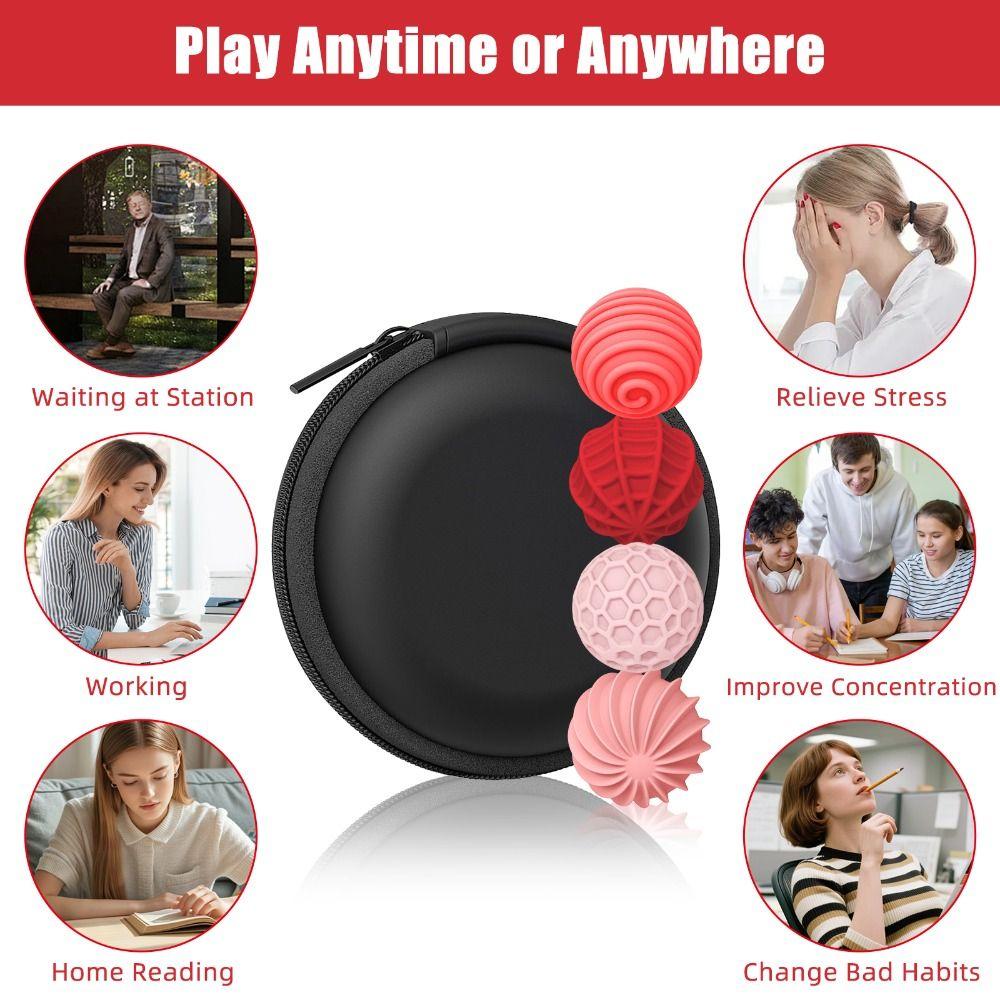 4Pcs Silent Silicone Fidget Balls Silicone Shell Sensory Fidget Ball  Gifts for Adults Teens