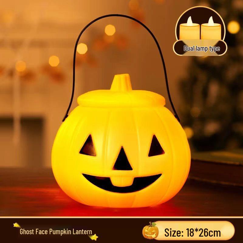 Halloween Pumpkin Lantern and Candy Bag with Luminous Effects for Trick-or-Treating