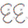 2Pcs Bird Rope Perches Brightly Colored Handmade Chew Toy Parrot Swings Spiral Stand80CM