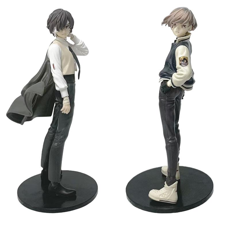 22cm Bungo Stray Dogs Nakahara Chuya Figure Dazai Osamu Action Figures Noodles Press Model PVC Collectible Toys Birthday Gifts