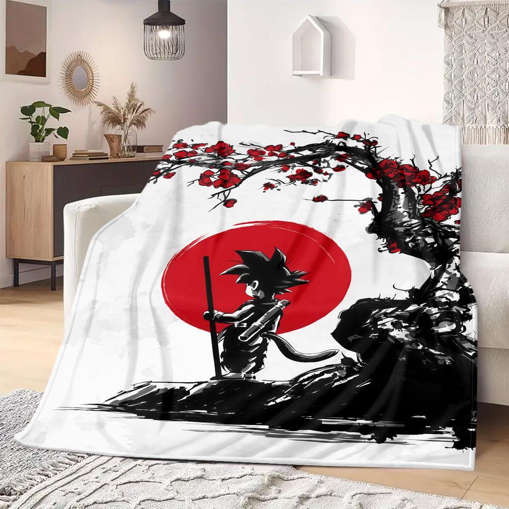 Dragon Ball Z Print Blanket Warm Comfortable Flannel Blanket Suitable for Bedrooms,Sofas, Beds,Chairs,Travel -QIAO21