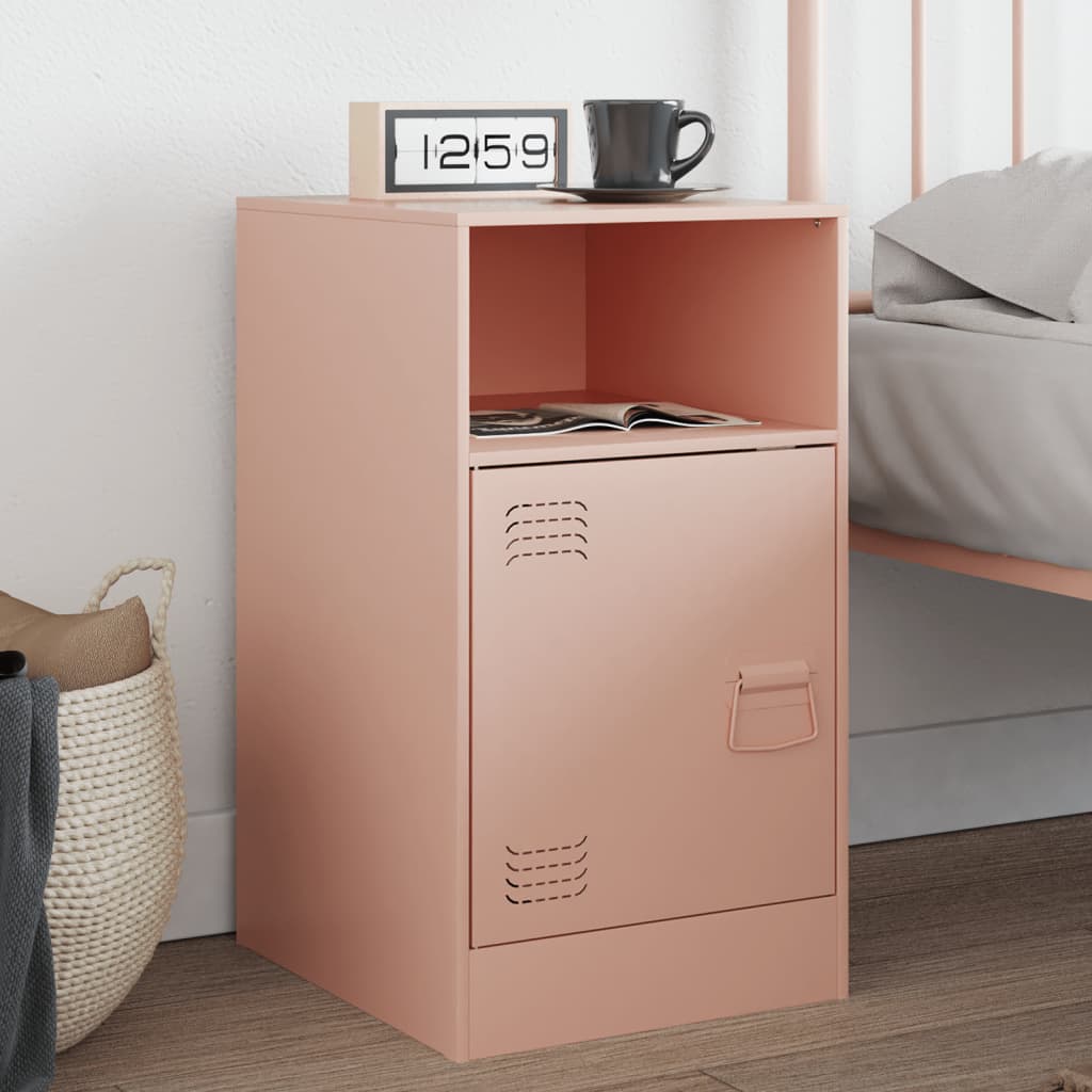 Pink Nightstand 34.5 x 39 x 62 cm Steel