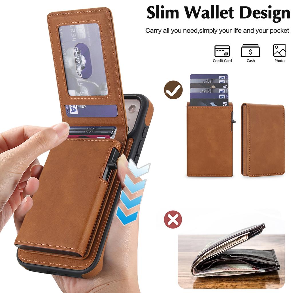 2 in 1 Detachable Magnetic Leather Wallet Card Solt Phone Case For iPhone 17 Pro Max 16 Plus 15 14 13 Kickstand RFID Bag Cover