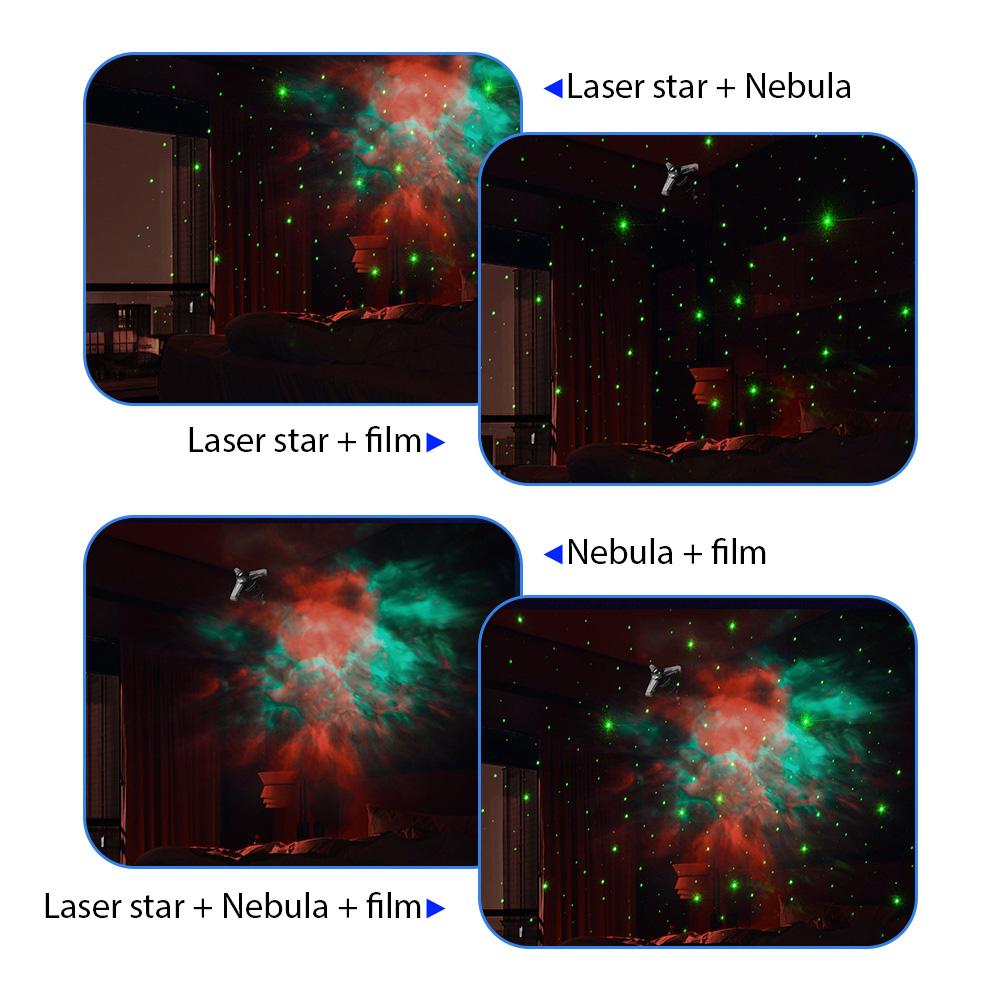 Night Lights Star Projector Flying Saucer Shape Ornaments Projector Atmosphere Lamp with Remote
