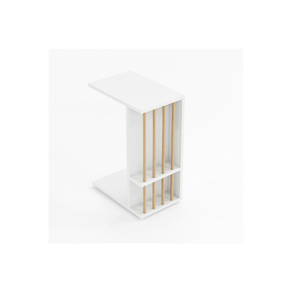 Wheeled Side Table Sofa Table C Coffee Table Nesting Coffee Table Serving Table - White