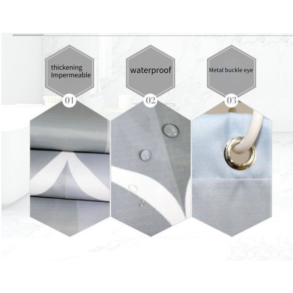 3D Waterproof Bathroom Shower Curtain Mildew Proof Thickened Polyester Bath Curtain Shower Curtains Environmental Toilet Door Curtain