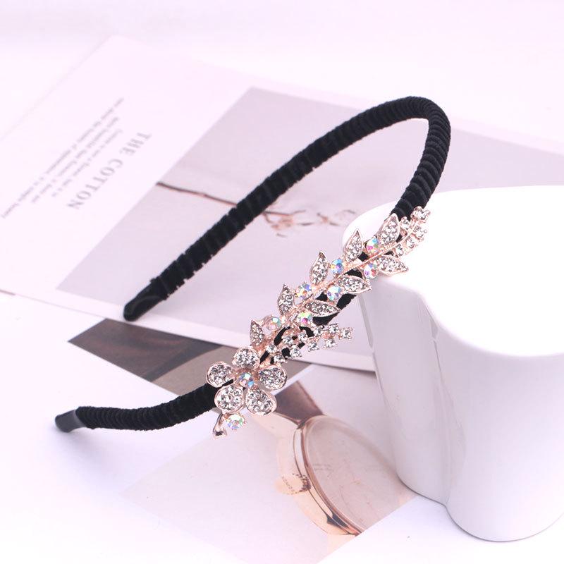 Gold Rhinestone Butterfly Korean Headband & Hairpin Set - Non-Slip Metal Hair Accessories
