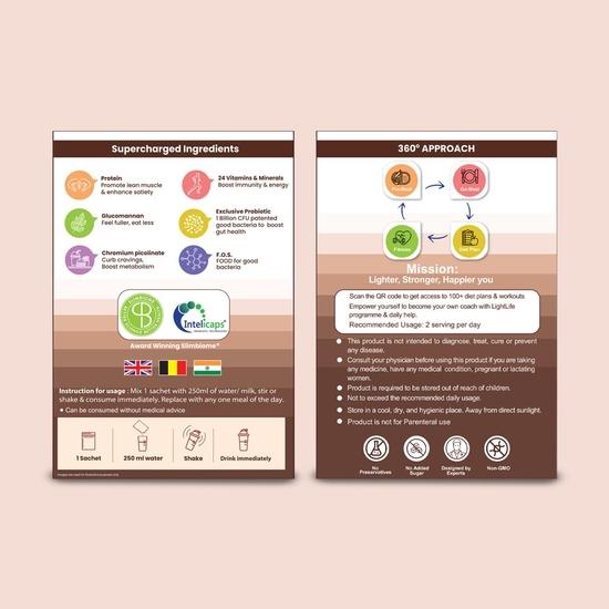 Dr. Morepen LightLife On-the-Go Meal by Dr.Morepen| Ideal for Men & Women | 19g Protein | 8g Fiber | 24 Essential Vitamins & Minerals | 15 Sachets