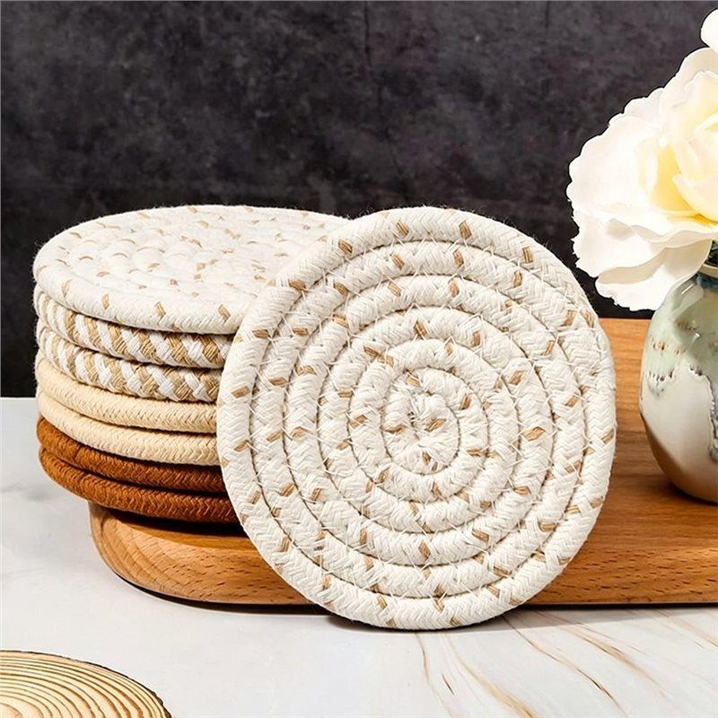 A25F-Heat-Resistant Placemat For Bowls, Pots, And Plates Table Heat-Resistant Mat Woven Cotton Placemat
