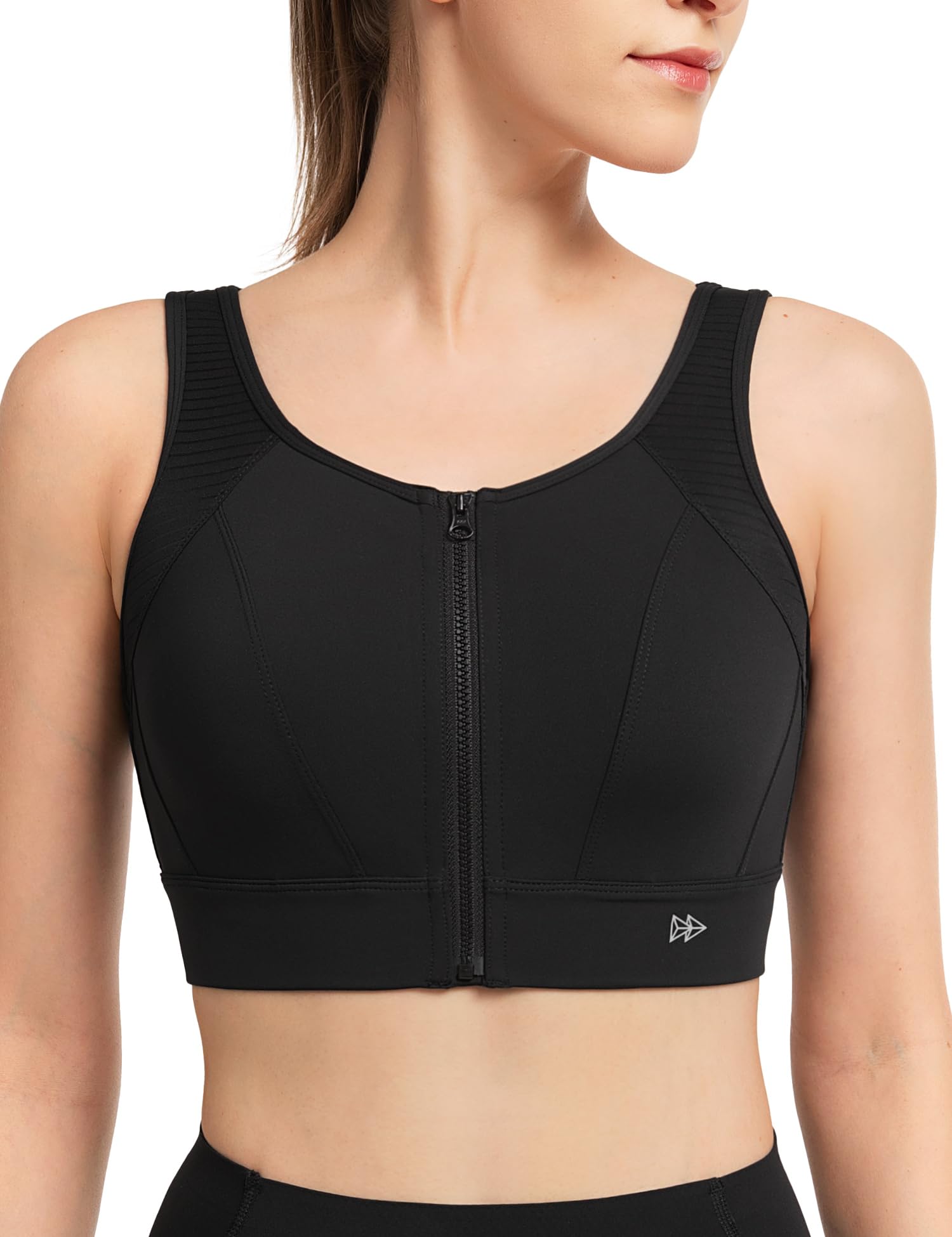 

Yvette Спортивный бюстгальтер для без передней части Большой Высокий Интегрированный Спортивный Черный Женский, Отскок, Открытие, Размер, Поддержка, Регулируемый, Без косточек, Чашка, Тренировка, чёрный