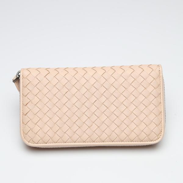 BOTTEGAVENETA Intrecciato Mesh Eleven Long Wallet purse leather pink 114076v001n Used