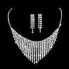 Bright Diamond Zircon Water Drop Necklace Earrings Wedding Jewelry, Shooting Jewelry Set