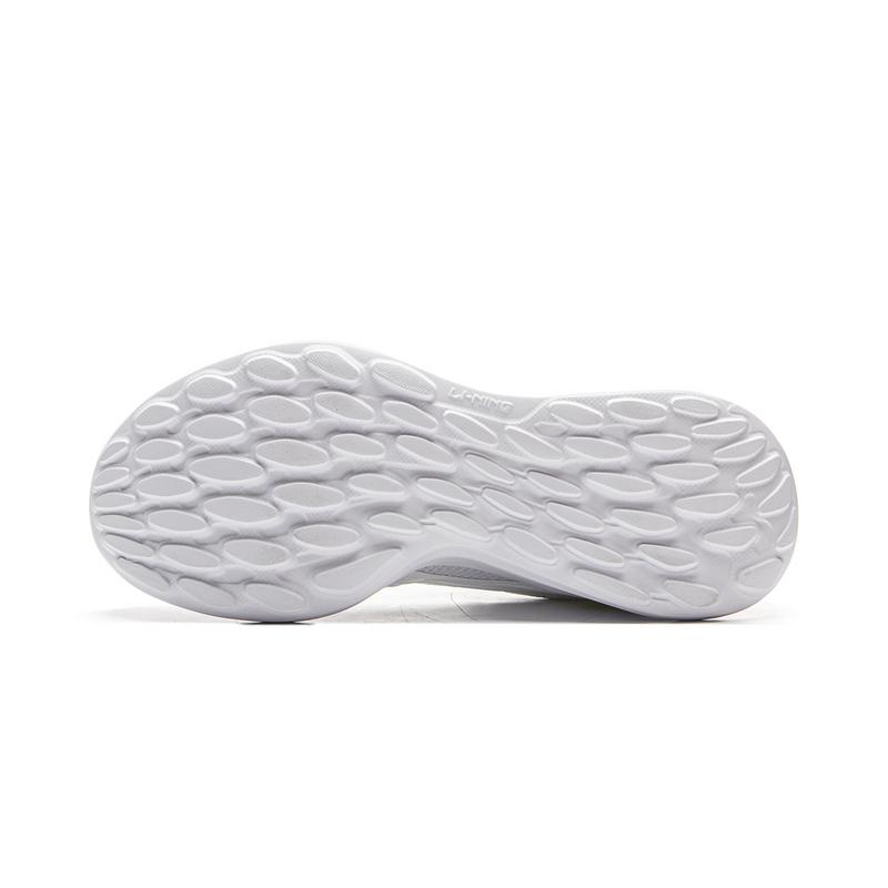 Li Ning Comfortable Fashion Shock Absorbing Wear Resistant Low Top Casual Running Shoes Women Sneaker Cloud-White Apple-Green YKBU122-1