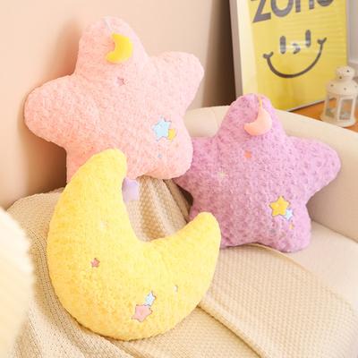 Non-Toxic 45Cm Starry Moon Pillow Eid Ramadan Soft Stuffed Plush Cushion Middle Eastern Festival Eid Mubarak Kareem Muslim Home Decors