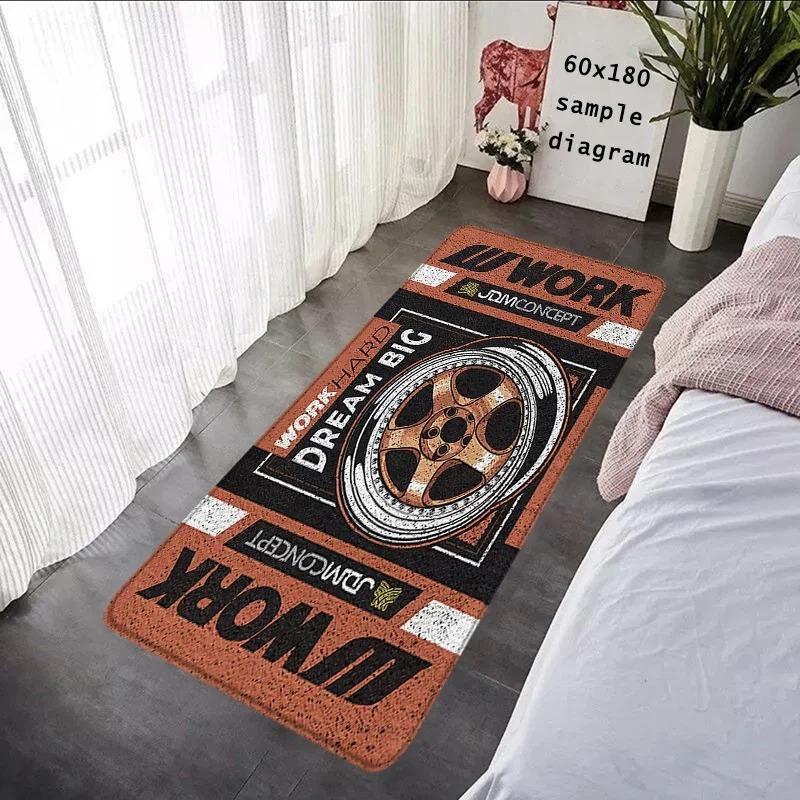 Entrance Doormats Work Wheel Hub - Non-slip Bedroom Mat for Hallway Kitchen Floor Car Boot Carpets Room Decor Bathroom Rugs