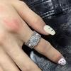 Heart Wide Gold Plated Adjustable Ring With Diamond Accents For Women And Men