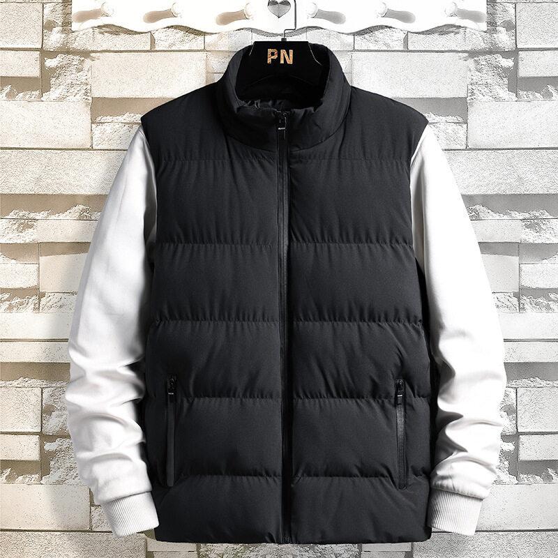 

Autumn and winter down cotton vest flow vest loose winter handsome thickened outer wear vest jacket M чорний