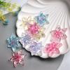 100Pcs Transparent Christmas Snowflake Flatback Resin Cabochon for Hair Bow Center for Phone Decoration DIY Hair Accessories