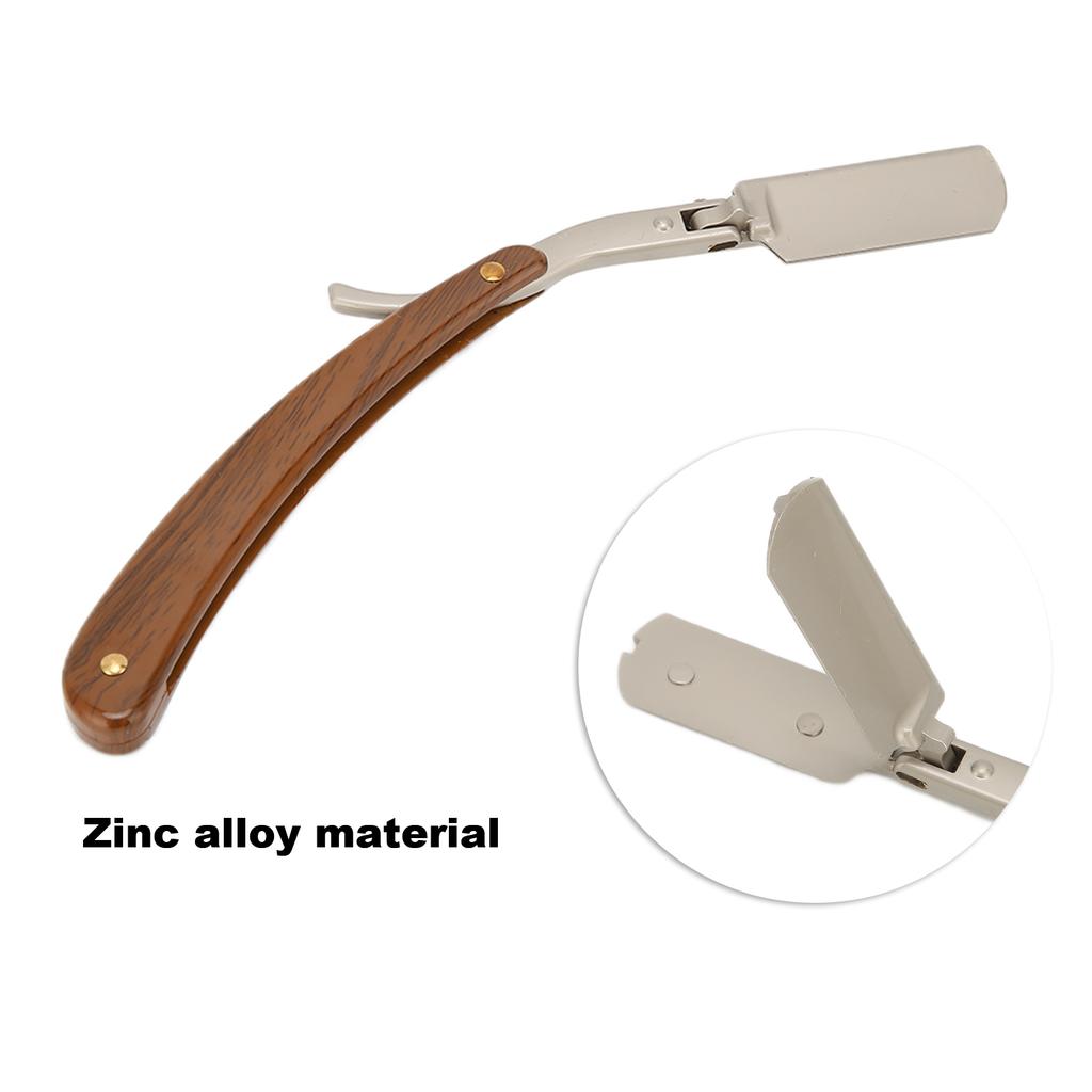 Straight Razor Plastic Zinc Alloy Sturdy Durable Safe Nonslip Streamline Lightweight Barber Razor for Home Barber Shop