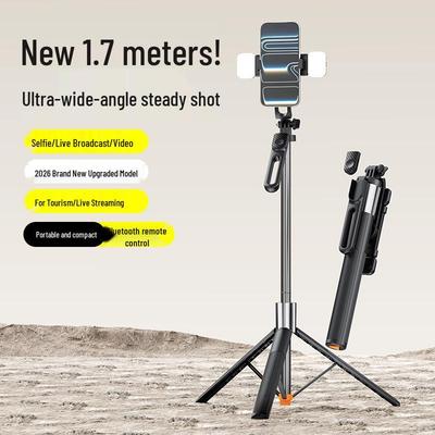 X5max Selfie Stick: 170cm with Handrail, One-Button Open, Bluetooth Remote, Ideal for Outdoor Live Streaming.